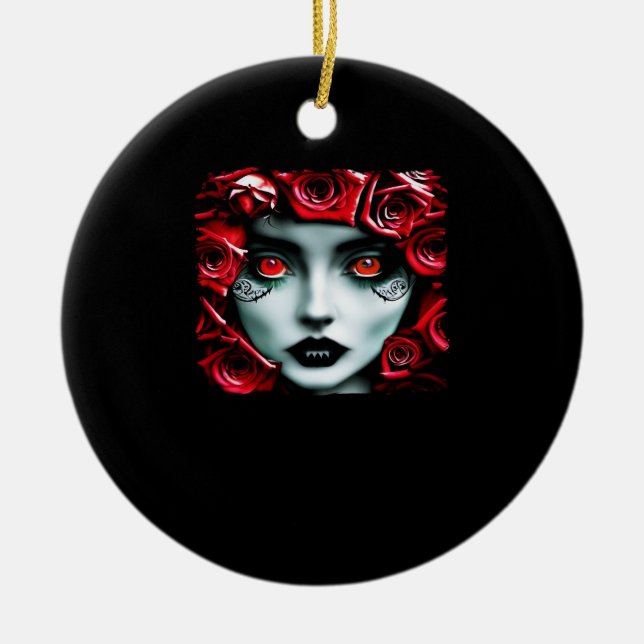 Whimsigoth – Mystical Forests & Moon Magic Ceramic Ornament (Front)