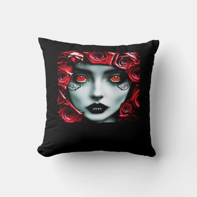 Whimsigoth – Mystical Forests & Moon Magic Throw Pillow (Front)