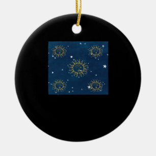 Whimsigoth Night Sky Sun Moon Witchy Classic Desig Ceramic Ornament