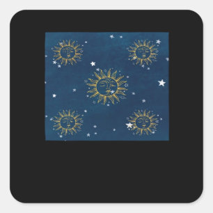 Whimsigoth Night Sky Sun Moon Witchy Classic Desig Square Sticker