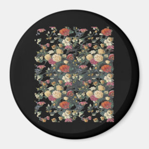 Whimsigoth Old Victorian Floral Oil Painting Class Magnet