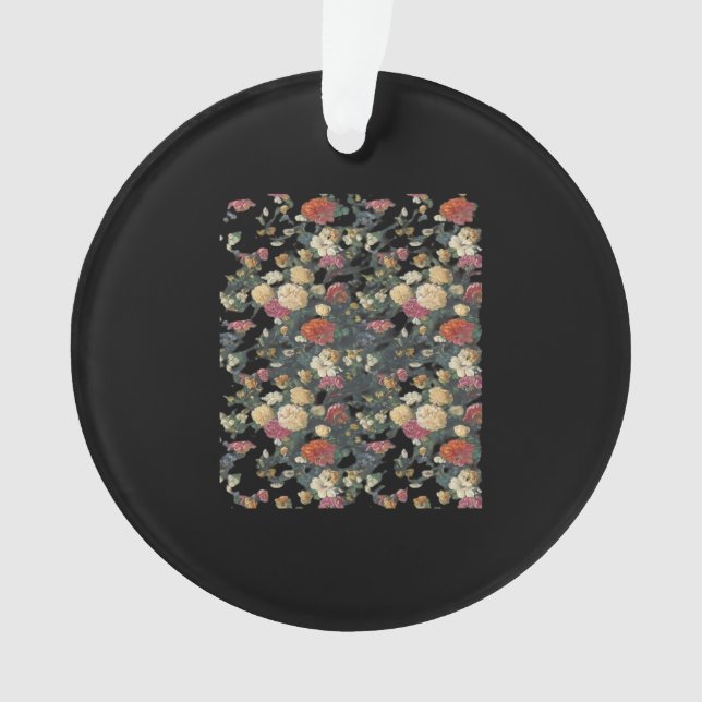 Whimsigoth Old Victorian Floral Oil Painting Class Ornament (Front)