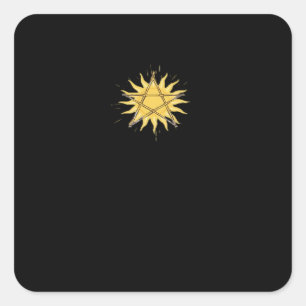 Whimsigoth Pentagram Sun Classic Square Sticker