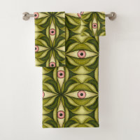 Whimsigoth Pink Eye Green Botanical Maximalist Art