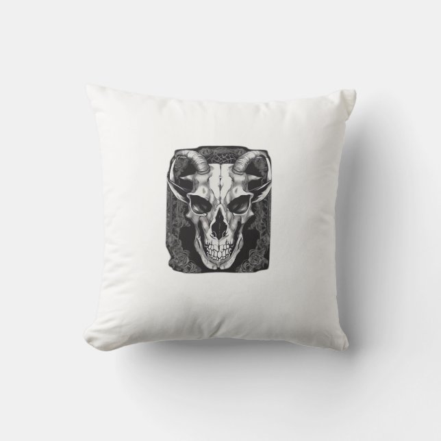 Whimsigoth Skull Gothic  Aesthetic Design Classic Throw Pillow (Front)