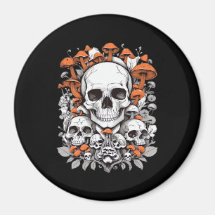 Whimsigoth Skulls & Mushrooms Vintage Botanical Ae Magnet