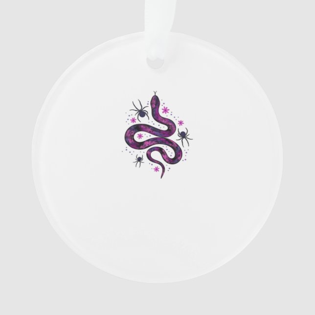Whimsigoth Snake Flowers Classic Ornament (Front)