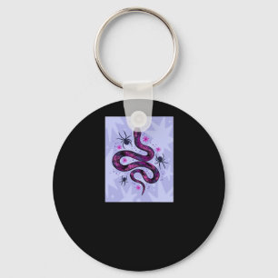 Whimsigoth Snake Spiders Flowers Keychain