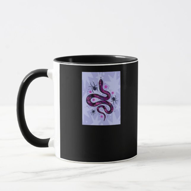 Whimsigoth Snake Spiders Flowers Mug (Left)