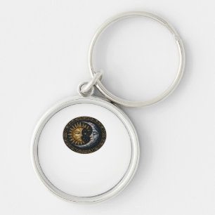 Whimsigoth Stained Glass Moon And Sun Classic Keychain
