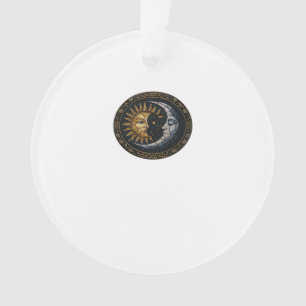 Whimsigoth Stained Glass Moon And Sun Classic Ornament