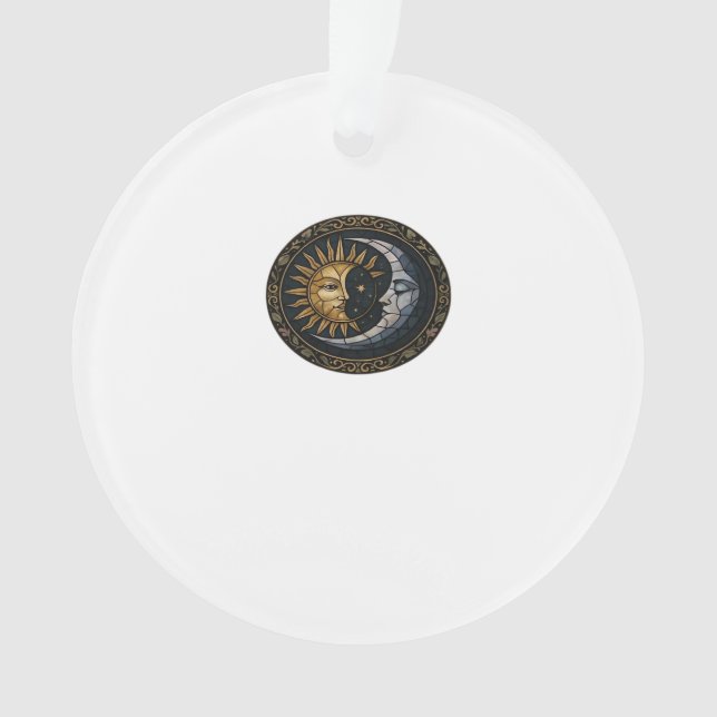 Whimsigoth Stained Glass Moon And Sun Classic Ornament (Front)