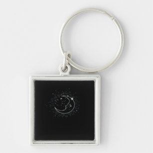 Whimsigoth Starry Night Moon Witchy Classic Keychain