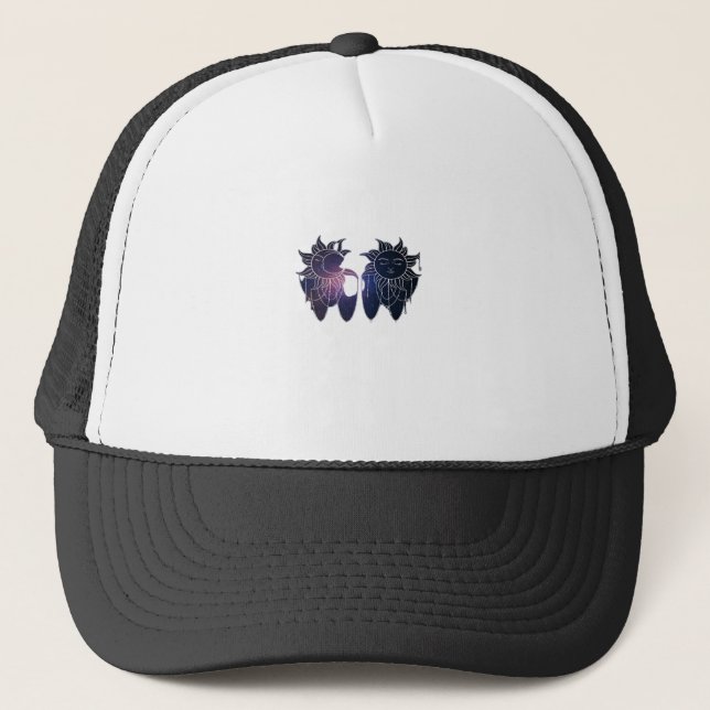 Whimsigoth Starry Night Sun Moon Witchy Classic Trucker Hat (Front)