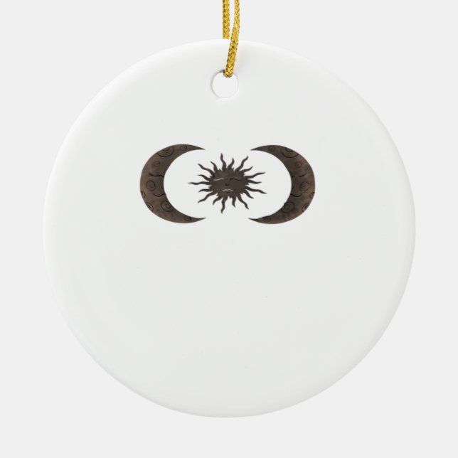Whimsigoth Sun And Moons Ceramic Ornament (Front)