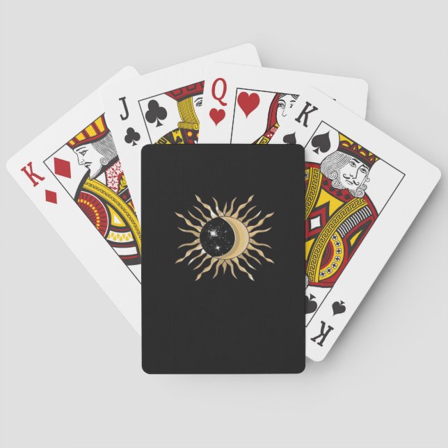 Whimsigoth Sun Moon Space Classic Playing Cards (Back)