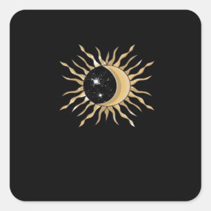 Whimsigoth Sun Moon Space Classic Square Sticker