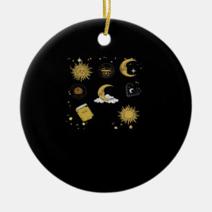 Whimsigoth Sun Moon Witchy Classic Ceramic Ornament