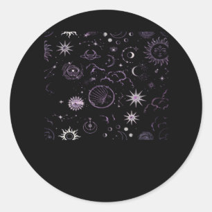 Whimsigoth Sun Moon Witchy Classic Classic Round Sticker