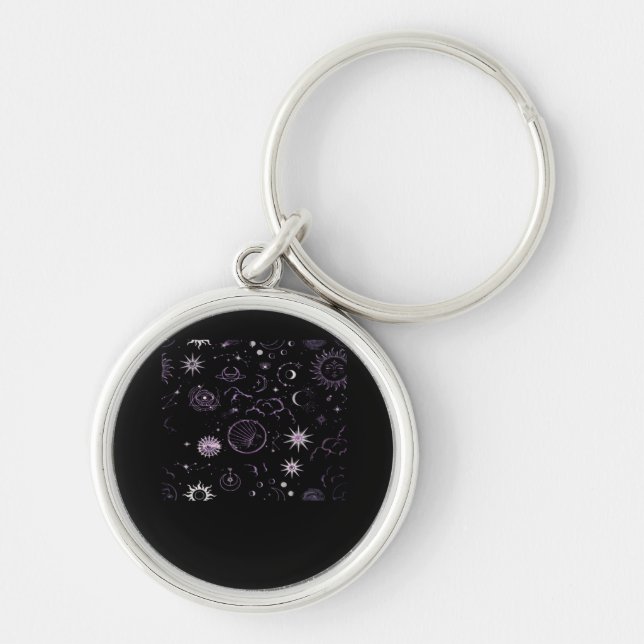 Whimsigoth Sun Moon Witchy Classic Keychain (Front)