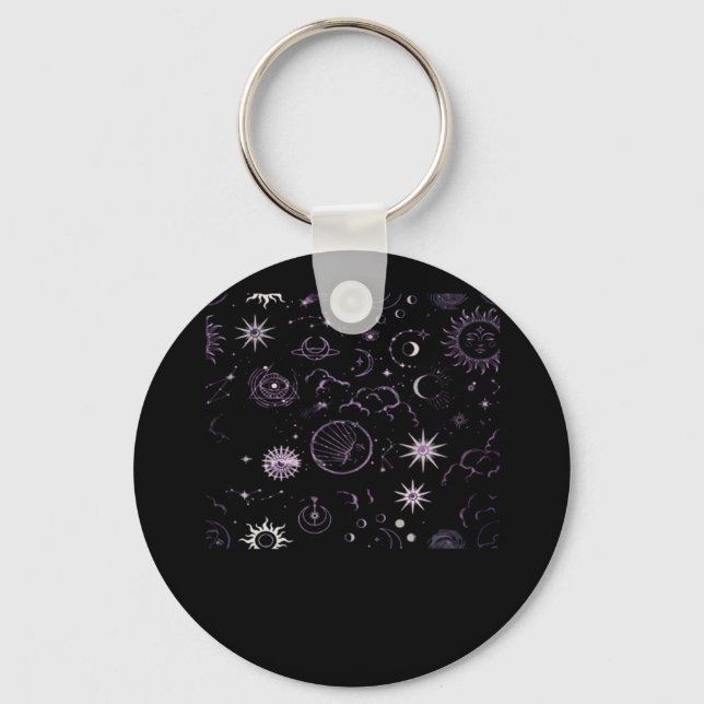Whimsigoth Sun Moon Witchy Classic Keychain (Front)