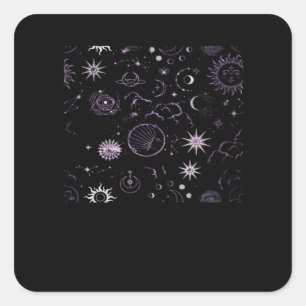 Whimsigoth Sun Moon Witchy Classic Square Sticker