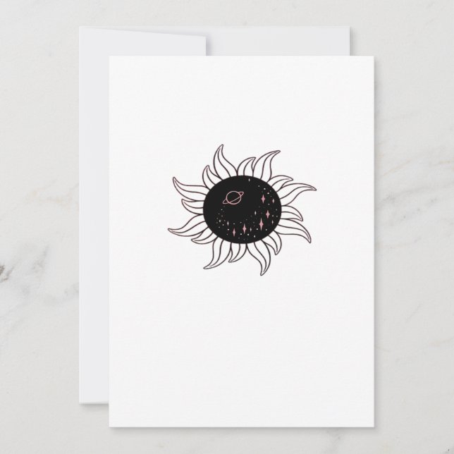 Whimsigoth Sun Space Mountains And Sunset Holiday Card (Front)