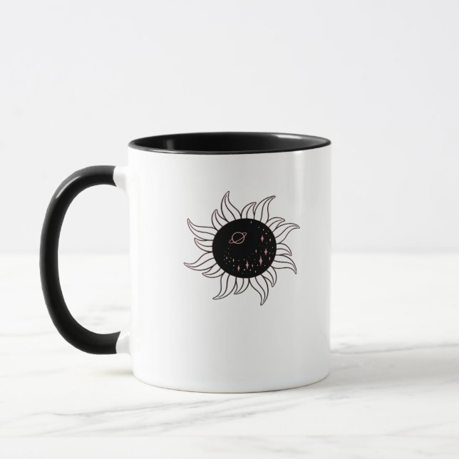 Whimsigoth Sun Space Mountains And Sunset Mug (Left)