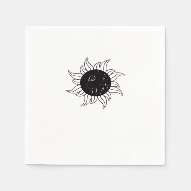 Whimsigoth Sun Space Mountains And Sunset Napkin (Front)