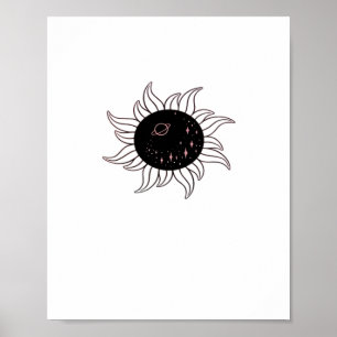 Whimsigoth Sun Space Mountains And Sunset Poster