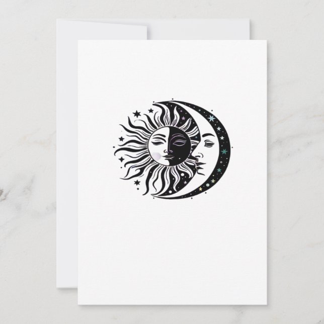 Whimsigoth Watercolour Sun Moon Witchy Classic Holiday Card (Front)