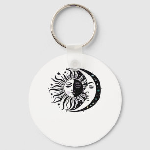 Whimsigoth Watercolour Sun Moon Witchy Classic Keychain