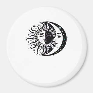 Whimsigoth Watercolour Sun Moon Witchy Classic Magnet