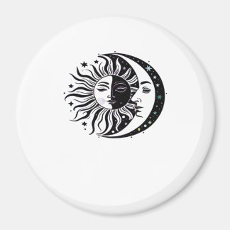 Whimsigoth Watercolour Sun Moon Witchy Classic Magnet