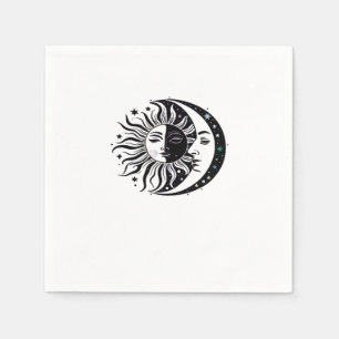 Whimsigoth Watercolour Sun Moon Witchy Classic Napkin