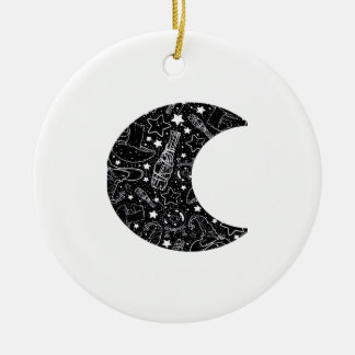 Whimsigoth Witch Moon Wicca Kawaii Goth Tattoo Ast Ceramic Ornament