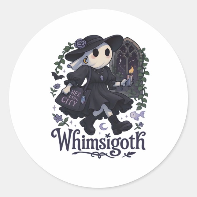 Whimsigoth With City Classic – Urban Magic Meets F Classic Round Sticker (Front)