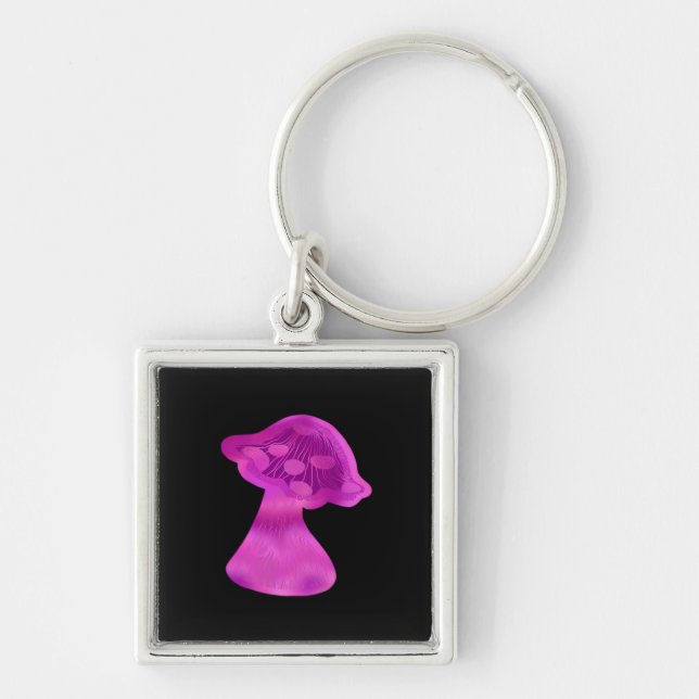 Whimsigoth Zen Pattern Mushroom Keychain (Front)