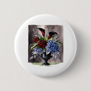 Whimsigothic – Gothic Floral Vase Aesthetic Classi 2 Inch Round Button