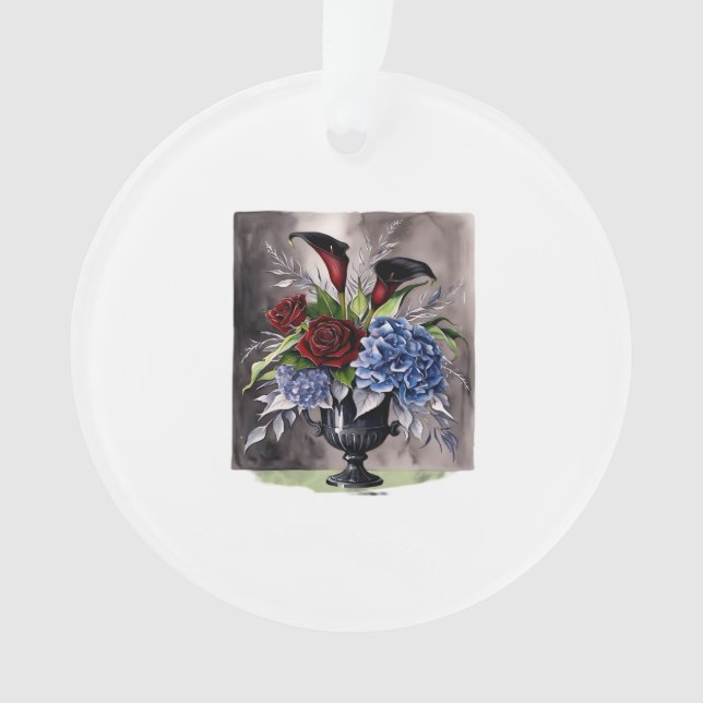 Whimsigothic – Gothic Floral Vase Aesthetic Classi Ornament (Front)