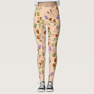 Whimsy Bloom Floral Butterfly Pattern Leggings