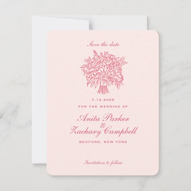 Whimsy Bouquet Save The Date (Front)