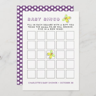 Whimsy Bunny Rabbit Baby Shower Bingo Game Invitation