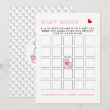 Whimsy Bunny Rabbits Baby Shower Bingo Game