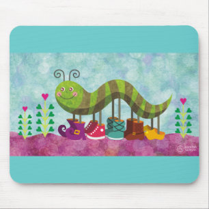 whimsy caterpillar mouse pad
