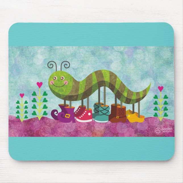 whimsy caterpillar mouse pad (Front)