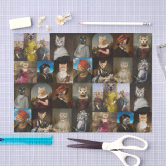 Whimsy Cats Portrait Collection Decoupage Tissue Paper