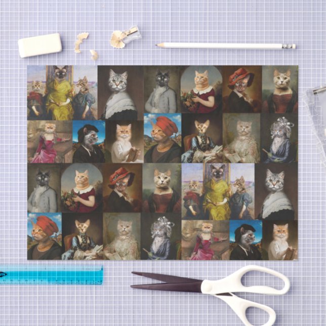 Whimsy Cats Portrait Collection Decoupage Tissue Paper (Craft)
