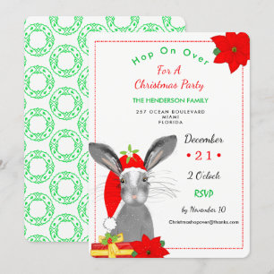 Whimsy Christmas Bunny Rabbit Invite