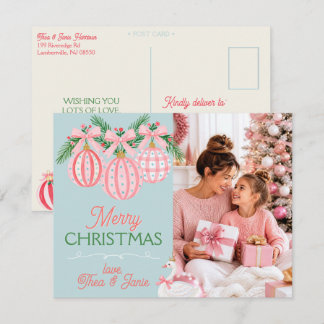 Whimsy Christmas Ornaments Editable Photo Holiday Card
